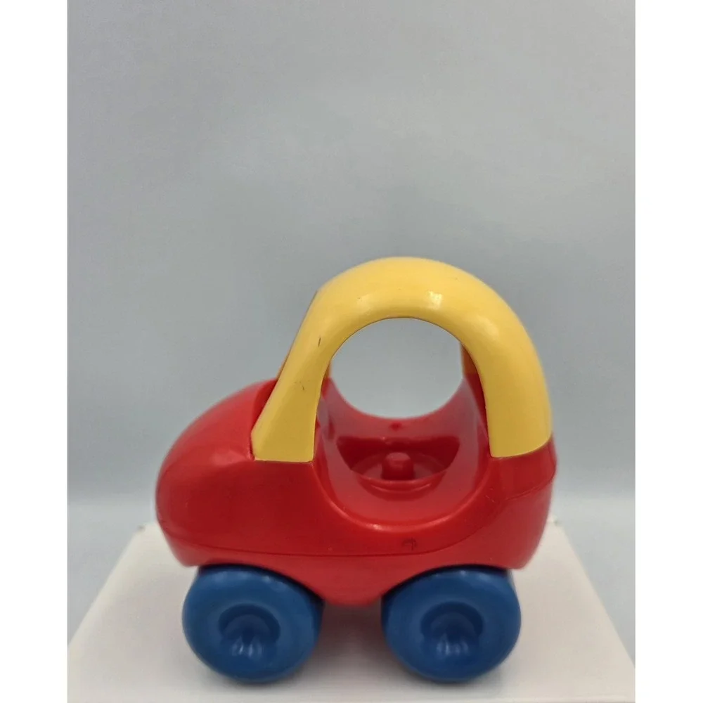 Vtg Little Tikes Little People Mini Toy Car Red Yellow Blue Plastic 4.5